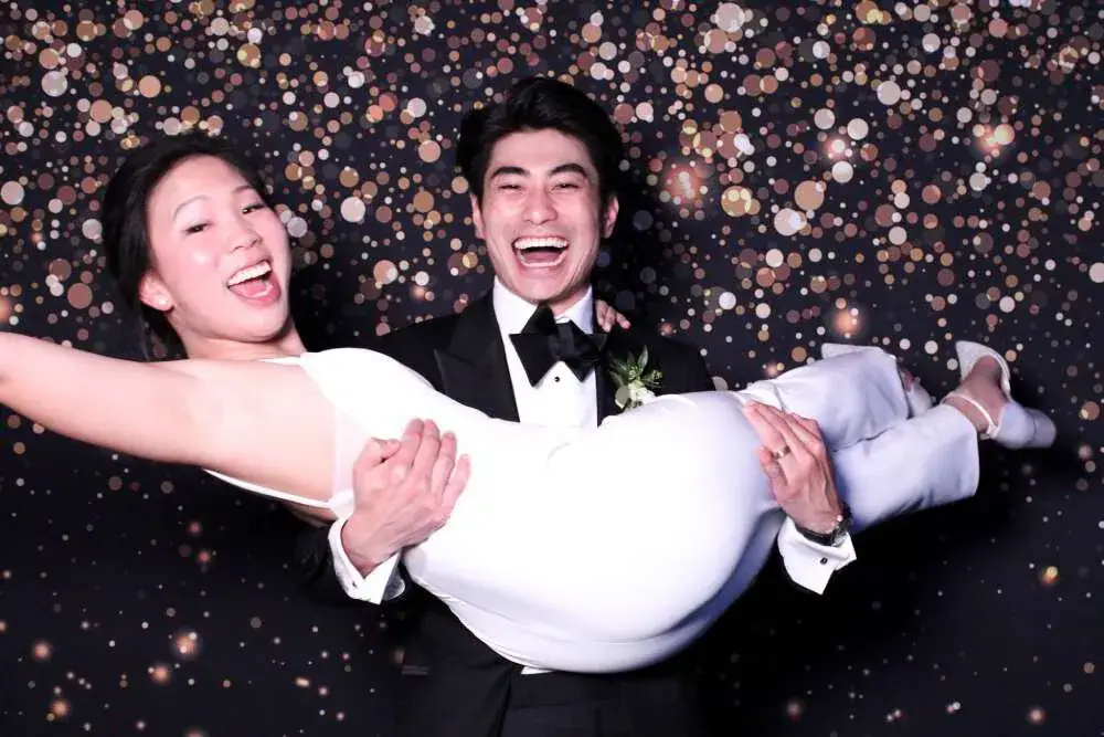 Wedding reception photo booth