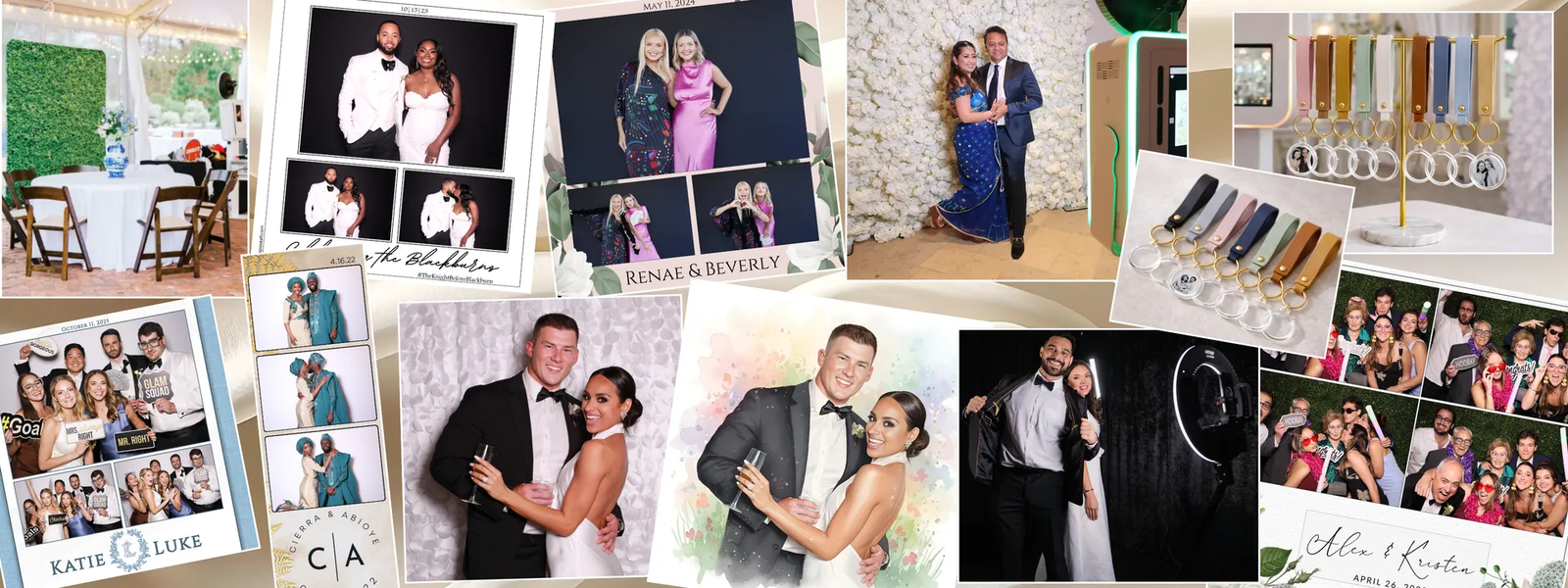 Strike a Pose Studios luxury wedding photo booth banner